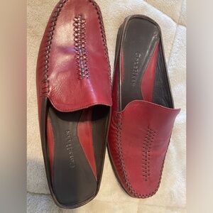 Cole Haan slides red leather loafer slip on. 9.5B  D13455